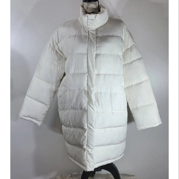 Thread & Supply Ivory Puffy Down Jacket, Ivory, Women's Size Medium NWOT - Picture 1 of 8